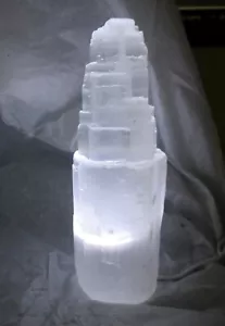 REGALO GRATUITO con cada Cristal de Selenita USB Lámpara LED Blanca 15cm Reiki Piedra Curativa - Imagen 1 de 4