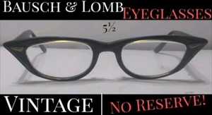 ✨VINTAGE✨ Bausch And Lomb 1970's Womens Cateye Frames 5 ½ black with grey accent - Picture 1 of 24