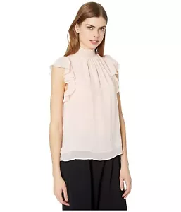 1.STATE Flutter-Sleeve Solid Top Ballet Rose Size XXL - Picture 1 of 2