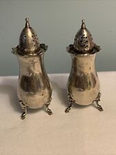 VTG Wallace GRAND COLONIAL Sterling Silver FOOTED SALT and PEPPER Shakers 4821