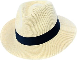 Para Hombres Damas Fedora Paja Aplastable Estilo Panamá Sombrero de Sol Sombrero de Verano 6 Tallas 57-62 - Imagen 1 de 6