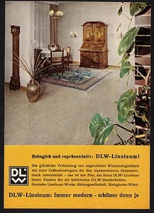 3w1722/ Alte Reklame von 1960 - DLW - Deutsche Linoleum Werke - Bietigheim - Bild 1 von 1