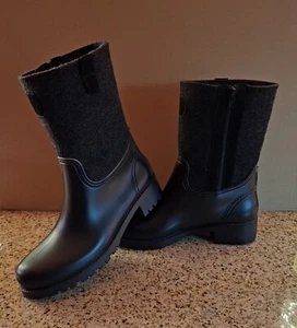 MARC O’POLO Gummi-Stiefel mit Filz in schwarz, Gr. 40 - Bild 1 von 5
