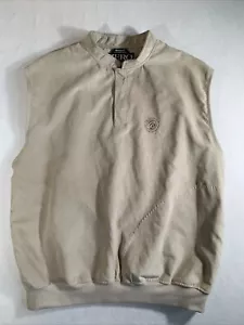 Zero Restriction Golf Vest Mens XL Beige Microsuede Sleeveless - Picture 1 of 9