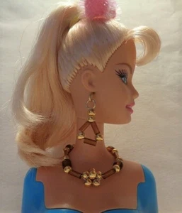 #132 Handgefertigter Puppenschmuck Braun & Gold Perlen Cluster Halskette & Ohrhänger - Bild 1 von 2