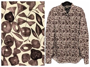 Desigual Mens Sz XL Abstract Floral Long Sleeve Button Up Cotton Slim Fit Shirt - Picture 1 of 9