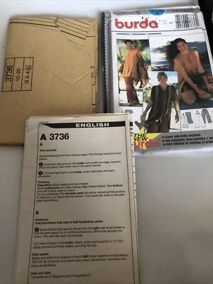 BURDA #3736 Tunic Blouse Vest Pants Shorts 10 12 14 16 18 20 Uncut - Image 1 of 4