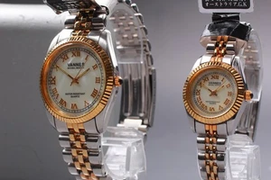 [Funktioniert] Vannes Balcon II Paar Uhr Quarz MOP Gold Silber Bicolor mit Box - Bild 1 von 10