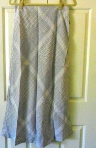 Neu mit Etikett Merona Damen blau kariert Leinen A-Linie langer Rock, Größe 8 - Bild 1 von 5