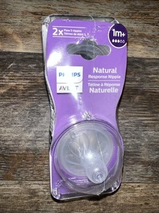 2 Packs Philips Avent Natural Response Nipple, FLOW 3, 1m+, 4 NIPPLES TOTAL - Picture 1 of 3