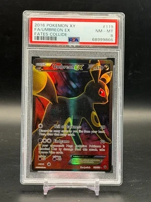 PSA 8 NM-MT Umbreon EX Fates Collide Full Art Holo 2016 Pokemon 119/124 - Image 1 of 2