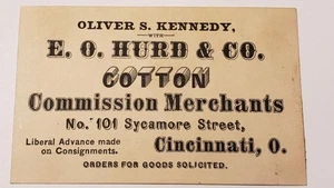1870s Victorian Cotton Commission Merchants Trade Card Hurd Cincinnati P035 - Bild 1 von 4