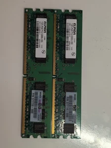 2 x 1 GB HP 377726-888 DDR2 PC2 5300 1 GB RAM ELPIDA 2RX8 - Imagen 1 de 1