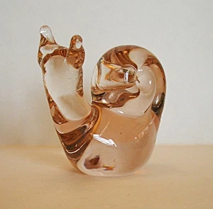 Vintage klassisch unsigniert Original Steuben Bleikristall Kunstglas Rouge Farbe Schnecke - Bild 1 von 16