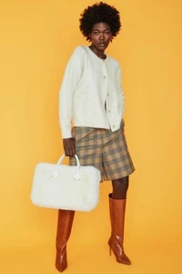 JAYLEY White Faux Fur Bag - Picture 1 of 3