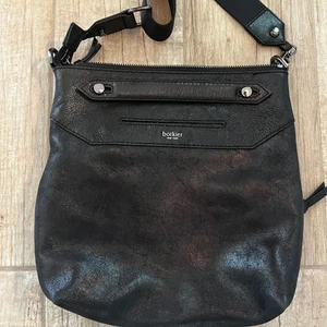 Borsa a tracolla Botkier New York in pelle nera con zip multitasche - Foto 1 di 15