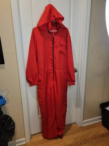 Hooded Red Jumpsuit/Coveralls Many Pockets! See Measurements For Size - Picture 1 of 8