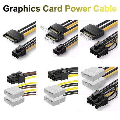 Grafikkarte Stromkabel 4-pin Molex-Stecker | SATA 15pin | 6pin PCI-Express Kabel - Bild 1 von 4