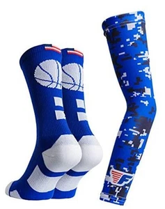 Basketball Socks For Men & Boys Crew Socks With 6-10 Years Ball Royal/White - Picture 1 of 8