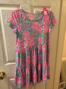 Lilly Pulitzer Geanna Short Cap Sleeve Dress Printed Cotton SZ XS, Orig $ 108 - Picture 1 of 5