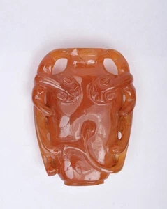 1900's Chinese Agate Carnelian Carved Carving Lizard Snuff Bottle - Picture 1 of 9
