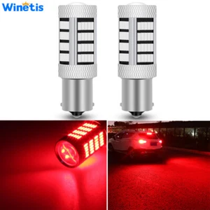 2X R5W R10W 1156 BA15S 382 Pure Red LED Car Tail Brake Stop Light Lamp Bulb 12V - Picture 1 of 8