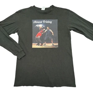 Almost Friday Chicago Bulls Michael Jordan T-Shirt Mens M Black Long Sleeve - Picture 1 of 7