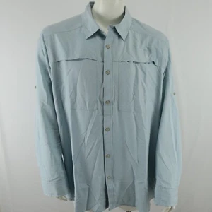 The North Face Traverse Outdoor Hiking Fishing Vented Shirt Mens 2XL Slim Blue - Picture 1 of 10