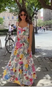 ZARA SS24 NEW WOMAN MIDI STRAPPY FLORAL PRINT DRESS XS-XL 3540/271 - Picture 1 of 7