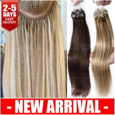 Extensiones de cabello Remy 100 % humano puntas eslabones 200 PIEZAS GRUESAS micro anillo lazo Foto 1 de 4