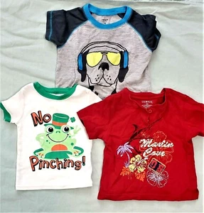 Set of 3 Shirts Toddler 18 Months Short Sleeve St. Patricks Marlin Cove Dog Used - Picture 1 of 4