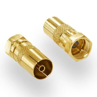 1x SAT IEC-Buchse Antenne auf F-Stecker Koaxial TV Koax Adapter Steckverbinder