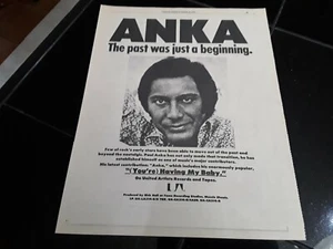 Paul Anka Vintage Rolling Stone Magazine Full Page Advertising Cut Out 1974 - Foto 1 di 3