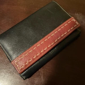genuine black bi-fold leather wallet - Picture 1 of 2