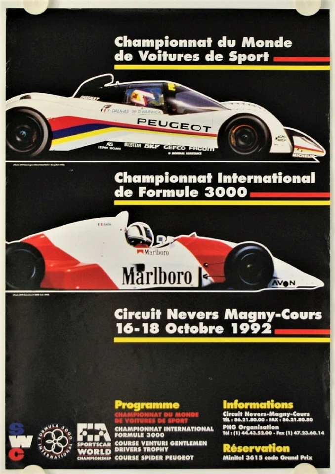 Affiche Championnat VOITURES SPORT FORMULE 3000 - 1992 Nevers Magny Cours - Photo 1/1