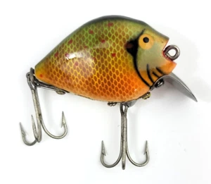 Vintage Heddon Sunfish 730 Punkinseed Fishing Lure Red Spots Gold Eyes 1940s - Imagen 1 de 7