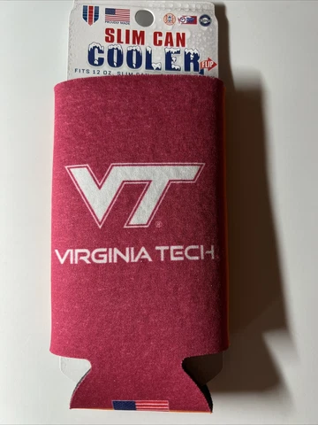 Virginia Tech Hokies Slim Can Coozie [NEW] Kaddy Holder Koozie Drink Cooler Cover