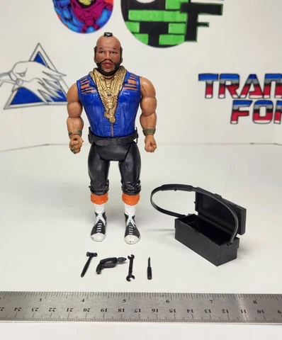 Vintage 1983 "The A Team" Mr T (BA Baracus) 6" Figure w/ tool box & belt Cover