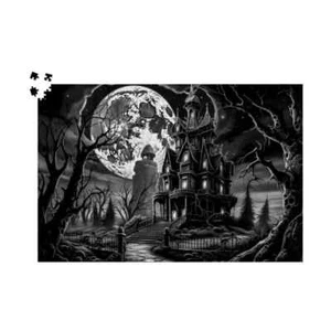 Haunted Holiday Mansion Wood Jigsaw Puzzle: 500 Piece Puzzle by Durazza - Picture 1 of 3
