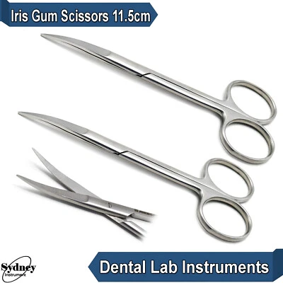 Tijeras de iris curvas primeros auxilios tejido quirúrgico recorte corte laboratorio veterinario Foto 1 de 4