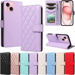 For iPhone 15 14 13 12 11 XS SE 6S 7 8 Plus Flip Wallet Leather Phone Case Cover - Picture 1 of 55