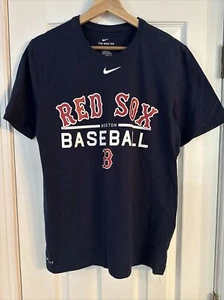 Nike Dri Fit Adult Boston Red Sox Baseball Navy Blue T-Shirt - Size M - Picture 1 of 3