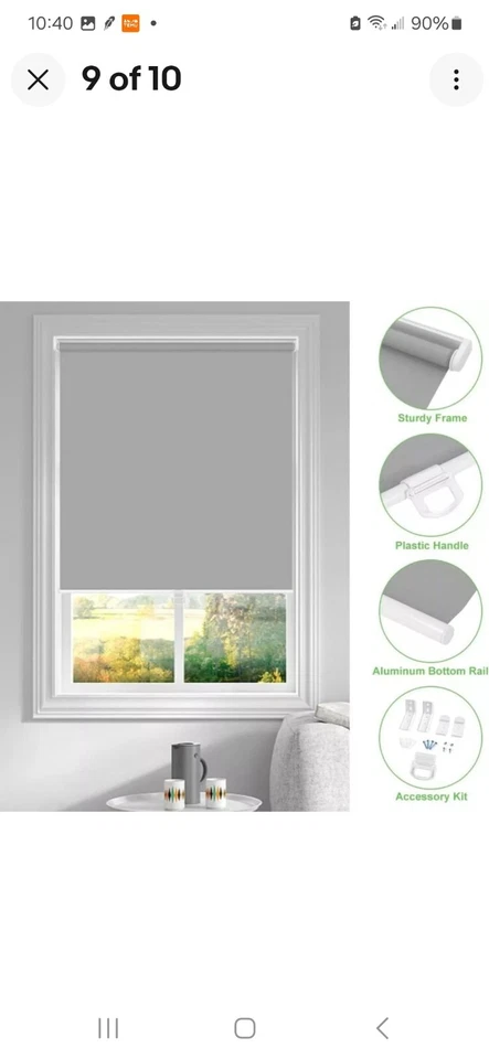 43 X 72 Kokorona Cordless Blackout Roller Shades for Room Darkening Pull... - Image 1 of 4