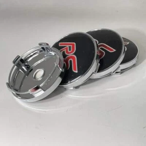 4pcs 60 mm RS Logo Black Red Alloy Wheel Center Caps Rim Caps suitable for Frd - Picture 1 of 3