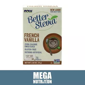 Now Foods Betterstevia Zero Süßstoff Französische Vanille 75 Päckchen 1g Jedes - Bild 1 von 2