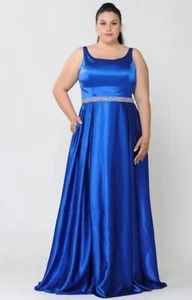 Abito vestito da gala blu royal taglie forti sfilata ballo tg 20W - Foto 1 di 3