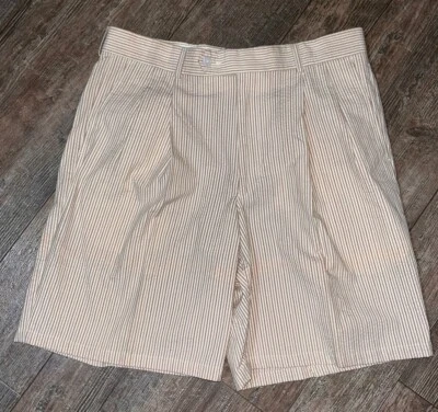 Pantalones Cortos de Golf Peter Millar Para Hombre Clásicos Plisados Seersucker Para Hombre 34 Rayas Nuevos de Lote Antiguo Foto 1 de 4