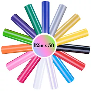 HTVRONT Permanent Sign Making Vinyl 12" x 5FT Cut Self Adhesive Vinyl Roll - Picture 1 of 48
