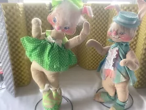 Vintage 1971 “Annalee Mobilitee” Mr & Mrs “B” Rabbit Characters 20-21 Inches - Picture 1 of 10