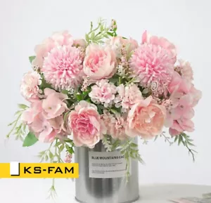 Silk Peony Artificial Fake Flowers Bunch Bouquet Home Wedding Party Decor KS-FAM - Picture 1 of 9